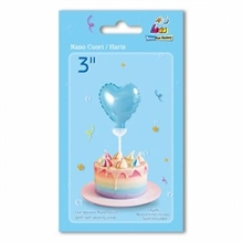 PALLONCINO MYLAR 3INCH 7,5CM CUORE CELESTE
