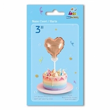 PALLONCINO MYLAR 3INCH 7,5CM CUORE ROSA GOLD