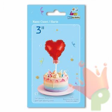PALLONCINI MYLAR 3INCH 7,5CM CUORE ROSSO