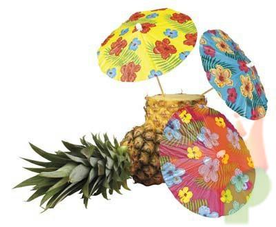 OMBRELLINO APERITIVO 3 COLORI ASSORTITI 6PZ