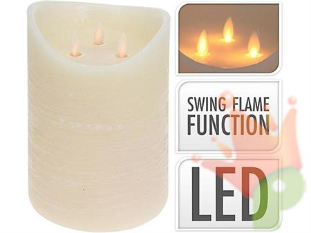 CANDELA AVORIO 15X20CM EFFETTO FIAMMA CON TIMER