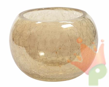PORTA TEALIGHT ORO VETRO CRACKLE