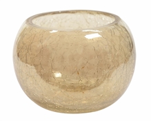 PORTA TEALIGHT ORO VETRO CRACKLE