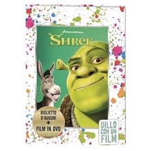 BIGLIETTO AUGURI SHREK + FILM DVD