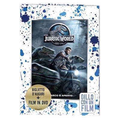 BIGLIETTO AUGURI JURASSIC WORLD + FILM DVD