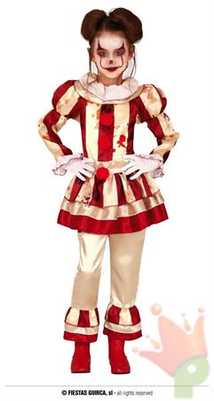 COSTUME CLOWN A RIGHE BAMBINA TG. 10-12 ANNI