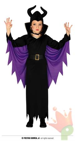 COSTUME STREGA MALEFICA BAMBINA 5-6 ANNI
