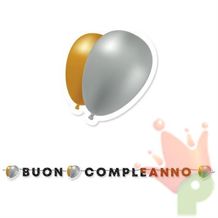 FESTONE KIT SCRITTA MAXI BUON COMPLEANNO PRESTIGE 6MT