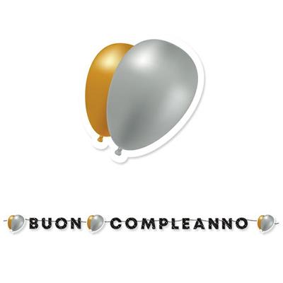 FESTONE KIT SCRITTA MAXI BUON COMPLEANNO PRESTIGE 6MT
