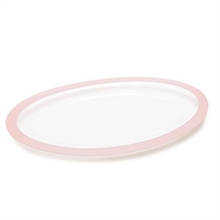 VASSOIO PET OVALE BORDO ROSA PERLATO 40X25CM