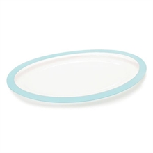 VASSOIO PET OVALE BORDO AZZURRO PERLATO 40X25CM