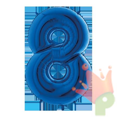 PALLONCINI MYLAR 40INCH 102CM NUMERO 8 BLU 5PZ
