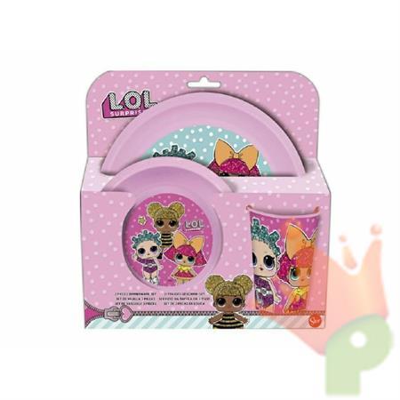 SET LOL SURPRISE PIATTO FONDO + PIATTO PIANO + BICCHIERE
