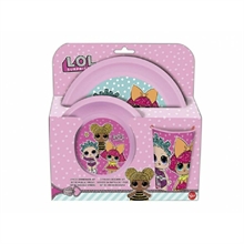 SET LOL SURPRISE PIATTO FONDO + PIATTO PIANO + BICCHIERE