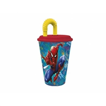 BICCHIERE CON CANNUCCIA 430ML SPIDERMAN