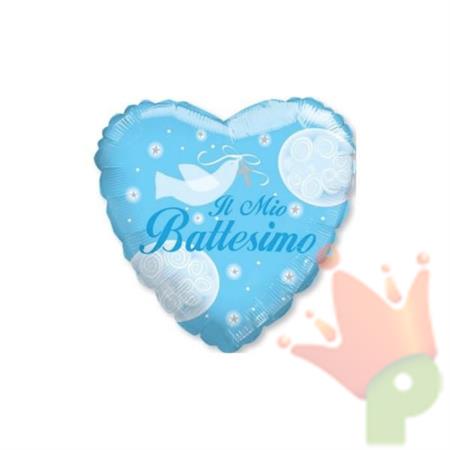 PALLONCINO MYLAR MINI SHAPE BATTESIMO CELESTE