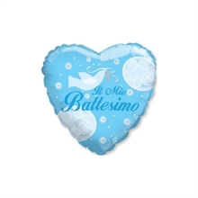 PALLONCINO MYLAR MINI SHAPE BATTESIMO CELESTE