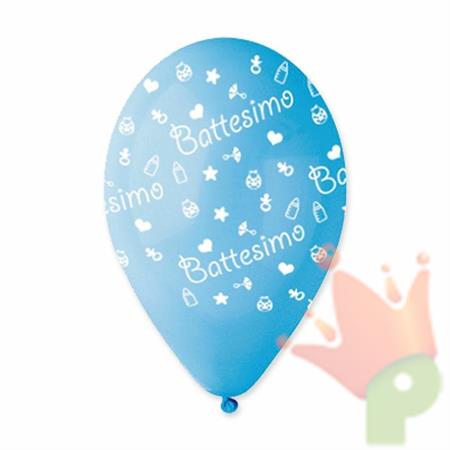 PALLONCINI ALL AROUND 12INCH 30CM BATTESIMO CELESTE 100PZ