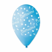 PALLONCINI ALL AROUND 12INCH 30CM BATTESIMO CELESTE 100PZ