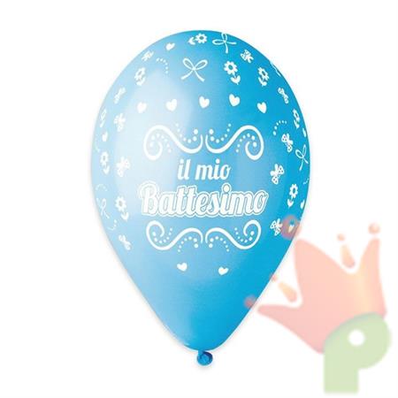 PALLONCINI ALL AROUND 12INCH 30CM BATTESIMO CELESTE 50PZ