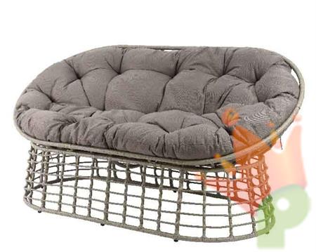 PANCHINA IN FERRO CON IMBOTTITURA 175X79X87 GRIGIO