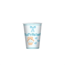 BICCHIERI 80CC BATTESIMO TEDDY CELESTE 10PZ