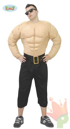COSTUME CULTURISTA MUSCOLOSO ADULTO TAGLIA L 52 54