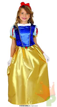 COSTUME PRINCIPESSA DEL BOSCO BIANCANEVE BAMBINA 5-6 ANNI