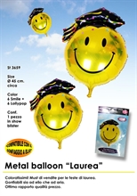 PALLONCINO MYLAR 26INCH SMILE LAUREA