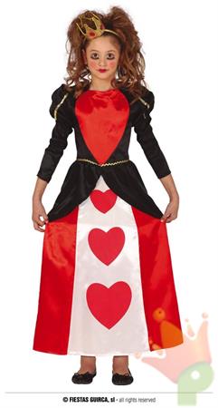 COSTUME REGINA DI CUORI BAMBINA 10-12 ANNI