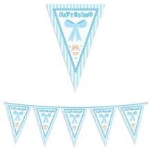 FESTONE BANDIERINE BATTESIMO TEDDY CELESTE 6MT