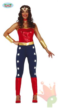 COSTUME SUPEREROINA WONDER WOMAN ADULTA TAGLIA M 38 40