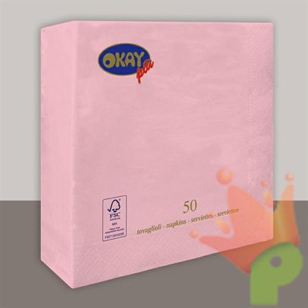 TOVAGLIOLI 33X33 2V ROSA TENUE 50PZ