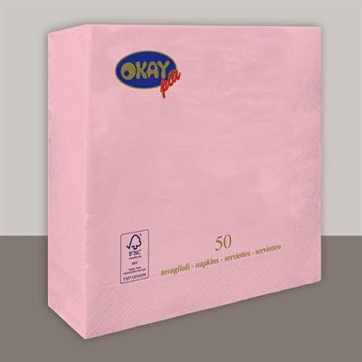TOVAGLIOLI 33X33 2V ROSA TENUE 50PZ
