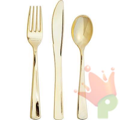 SET POSATE ORO FORCHETTE-CUCCHIAI-COLTELLI 24PZ
