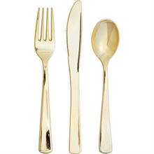 SET POSATE ORO FORCHETTE-CUCCHIAI-COLTELLI 24PZ