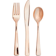 SET POSATE ROSA GOLD FORCHETTE-CUCCHIAI-COLTELLI 24PZ