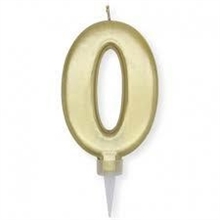 CANDELINA NUMERO 0 PLUMP ORO METAL 10CM