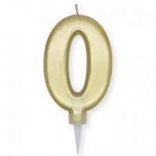 CANDELINA NUMERO 0 PLUMP ORO METAL 10CM