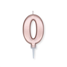 CANDELINA NUMERO 0 PLUMP ROSA GOLD METAL 10CM