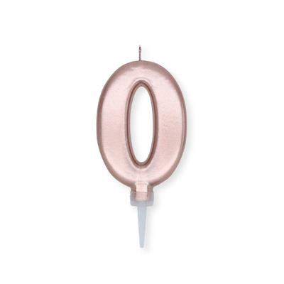 CANDELINA NUMERO 0 PLUMP ROSA GOLD METAL 10CM