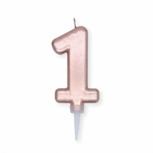 CANDELINA NUMERO 1 PLUMP ROSE GOLD METAL 10CM