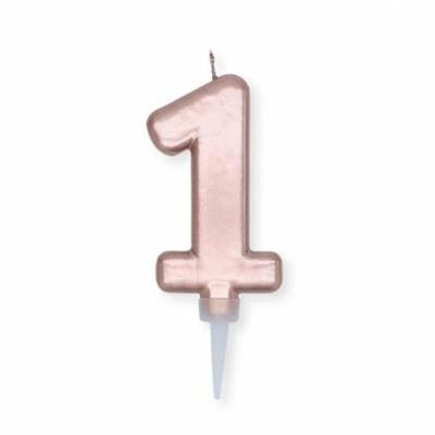 CANDELINA NUMERO 1 PLUMP ROSE GOLD METAL 10CM