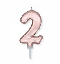 CANDELINA NUMERO 2 PLUMP ROSA GOLD METAL 10CM
