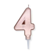 CANDELINA NUMERO 4 PLUMP ROSE GOLD METAL 10CM