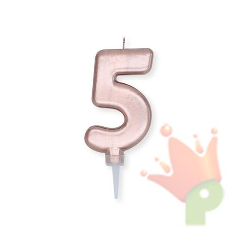 CANDELINA NUMERO 5 PLUMP ROSE GOLD METAL 10CM