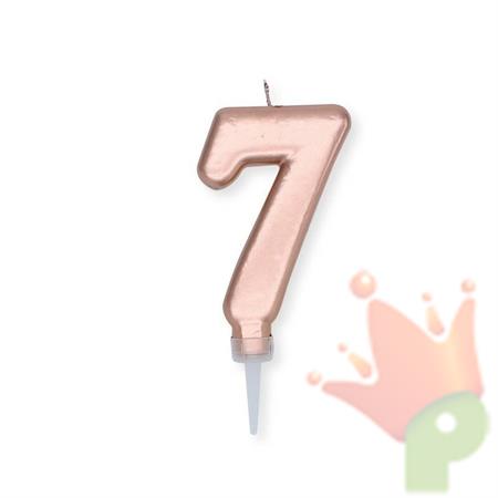 CANDELINA NUMERO 7 PLUMP ROSE GOLD METAL 10CM