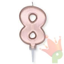CANDELINA NUMERO 8 PLUMP ROSE GOLD METAL 10CM