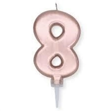 CANDELINA NUMERO 8 PLUMP ROSE GOLD METAL 10CM