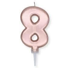 CANDELINA NUMERO 8 PLUMP ROSE GOLD METAL 10CM